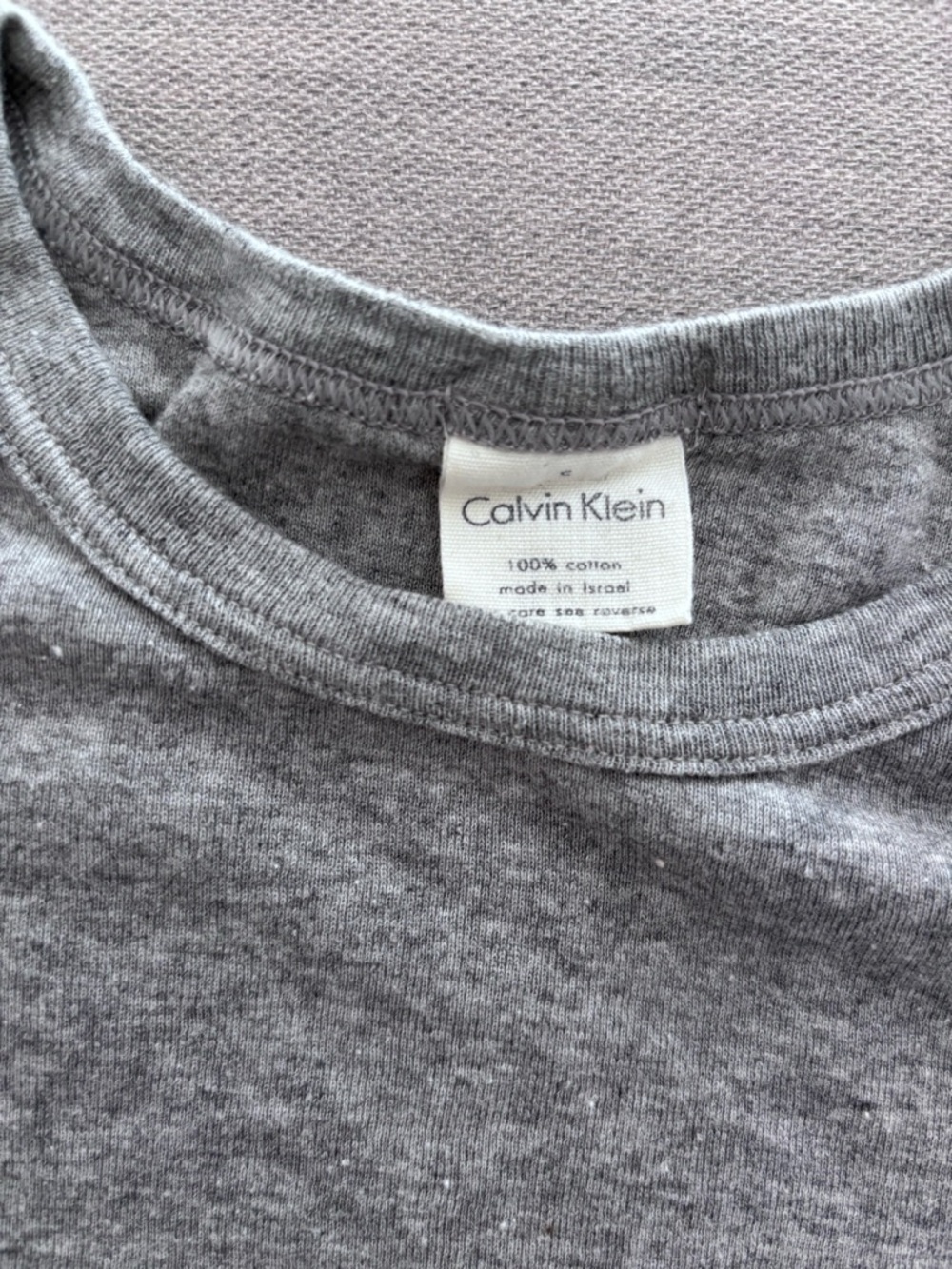 Calvin Klein Womens Baby Tee Crop Top and Shorts Boyshort Pajama Set Gray Small - Picture 2 of 4